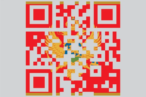 Ilustração Vetorial Bandeiras Feitas Como Qrcode Montenegro — Vetor de Stock