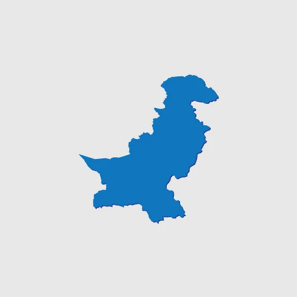 Forma País Ilustrada Azul Con Sombra Pakistán — Archivo Imágenes Vectoriales