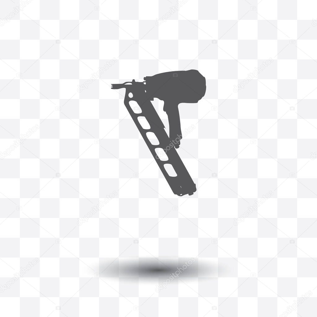 Nailgun vector icon isolated on transparent background