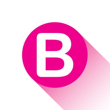 B harfinin pembe vektör simgesi veya düğmesi