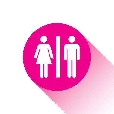 Pembe vektör simgesi ya da tuvalet düğmesi