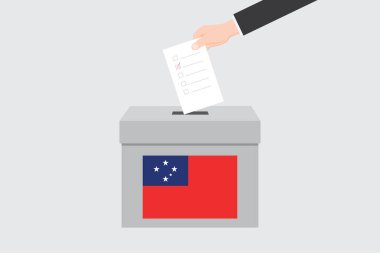 Batı Samoa Ülkesi için Resimli Bayrak Kutusu