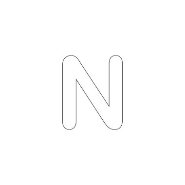 letter N, line icon, vector illustration