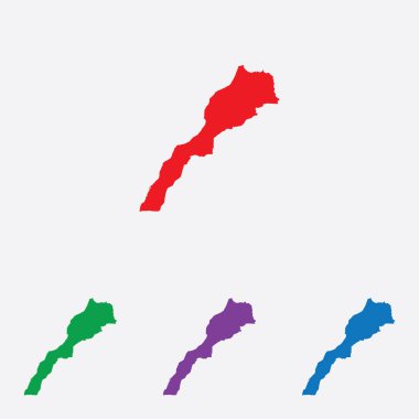 Çok renkli Country Shape vektör çizimi. Fas