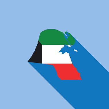 Özetlenmiş ülke bayrağı vektör illüstrasyonunu dolduruyor. Kuveyt