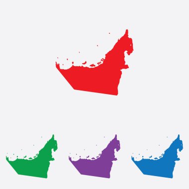 Çok renkli Country Shape vektör çizimi. Birleşik Arap Emirlikleri