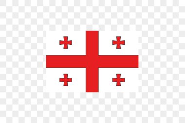 Şeffaf arkaplanda bayrağın vektör illüstrasyonu. Georgia