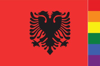 Arnavutluk Ülkesi için Resimli Bayrak