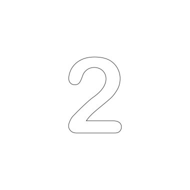 İki numaralı ikon. vektör illüstrasyonu 