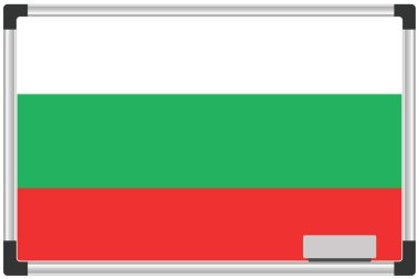 Bulgaristan için Beyaz Tahtada Resimli Bayrak