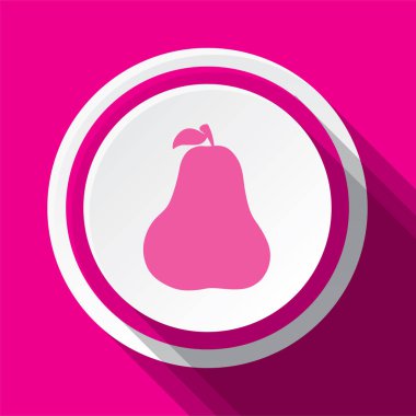 Armudun pembe yuvarlak vektör simgesi tasarımı
