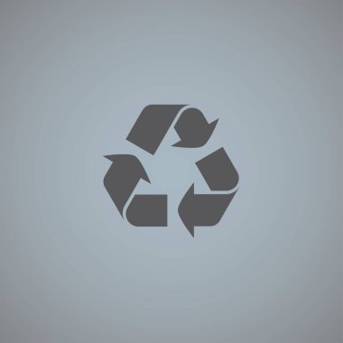 Gri arkaplanda izole edilmiş geri dönüşüm vektör simgesi 