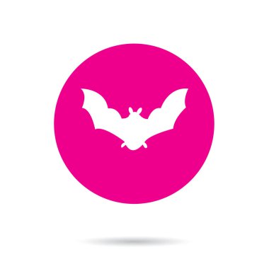 Beyaz arka planda yarasa simgesi. vektör illüstrasyonu