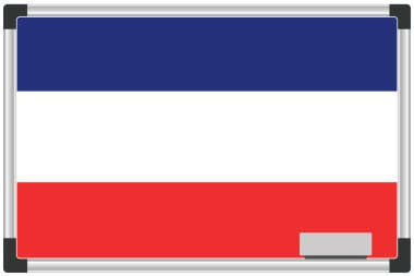 Yugoslavya için Beyaz Tahtada Resimli Bayrak