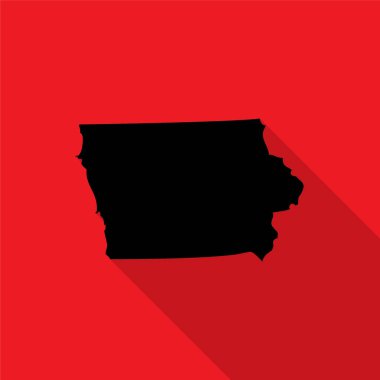 ABD 'nin Iowa eyaletinin Vektör Haritası