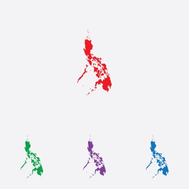 Çok renkli Country Shape vektör çizimi. Filipinler