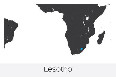Lesotho 'nun Resimli Ülke Şekli