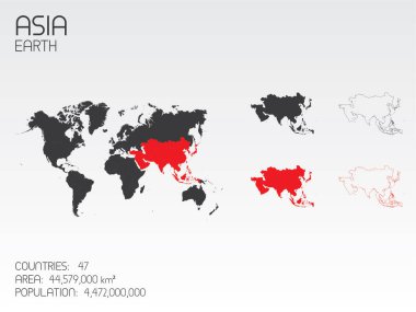 Asya 'nın Kıta Şekli Görüntüsü