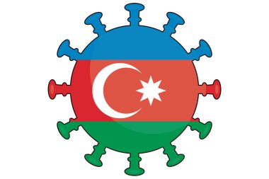 Azerbaycan Ülkesi için Resimli Virüs Bayrağı