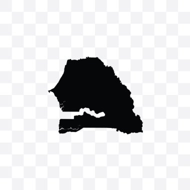 siyah çizgili ülke vektör çizimi. Senegal.