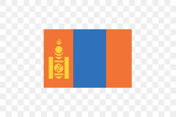 Wektorowa Ilustracja Flagi Przezroczystym Tle Mongolia — Wektor stockowy