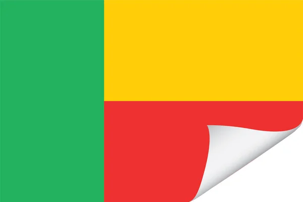 Ilustrowana Flaga Kraju Benin — Wektor stockowy