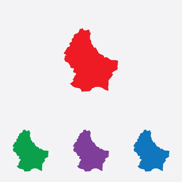 Πολύχρωμη Διανυσματική Απεικόνιση Σχήματος Χώρας Λουξεμβούργο — Διανυσματικό Αρχείο