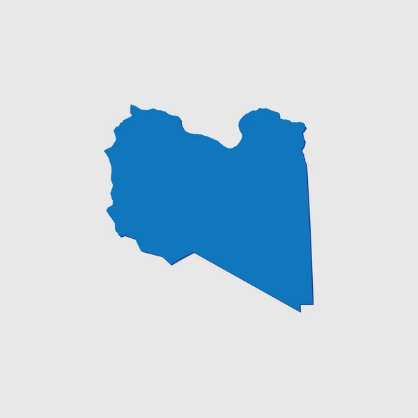 Blauw Geïllustreerd Landschap Met Schaduw Van Libië — Stockvector