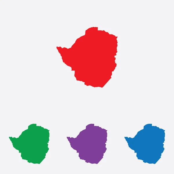 Vektorová Ilustrace Vícebarevného Tvaru Země Zimbabwe — Stockový vektor