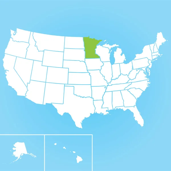 Mapa Vetorial Estado Americano Minnesota — Vetor de Stock