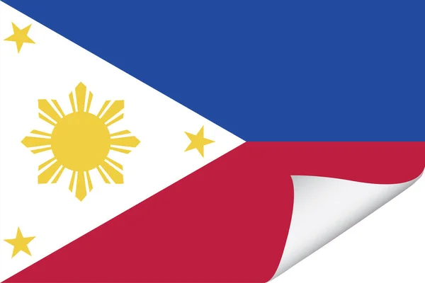 Drapeau Illustré Pour Pays Des Philippines — Image vectorielle