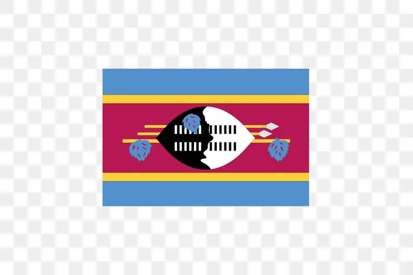 Illustrazione Vettoriale Della Bandiera Sfondo Trasparente Swaziland — Vettoriale Stock