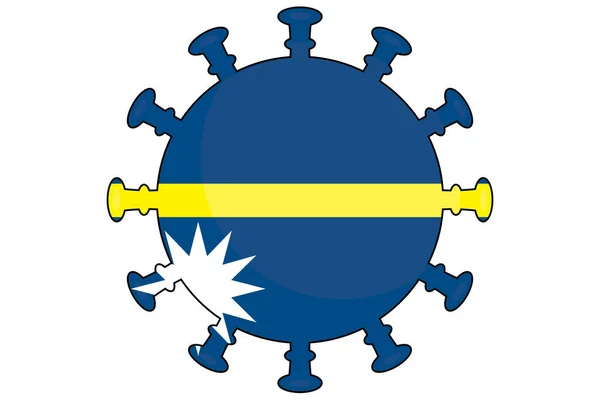 Illustrated Virus Flag Country Nauru — 스톡 벡터