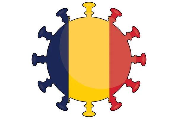 Illustrated Virus Flag Country Chad — 스톡 벡터