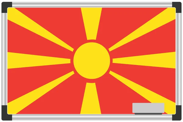 Drapeau Illustré Sur Tableau Blanc Pour Pays Macédoine — Image vectorielle