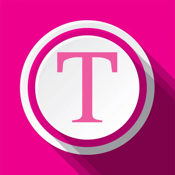 Pink Vector Icon Design Text — 스톡 벡터