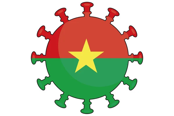 Bandera Virus Ilustrada Del País Burkina Faso — Archivo Imágenes Vectoriales