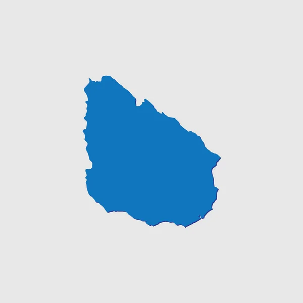 Uruguay Gölgesi Ile Mavi Resimli Ülke Şekliname — Stok Vektör