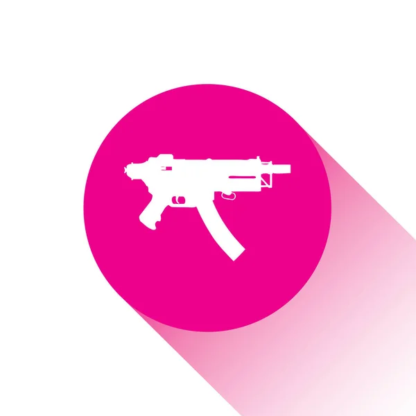 Icono Vector Rosa Botón Ametralladora — Vector de stock