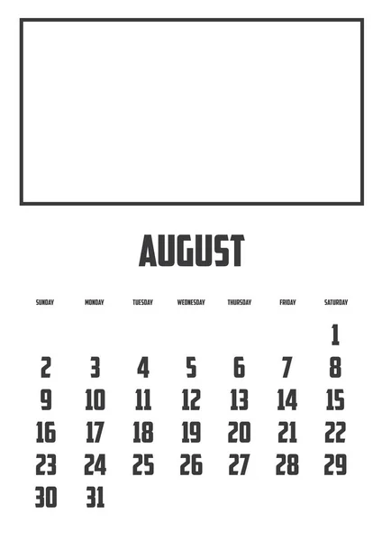 Calendario Isolato Uno Sfondo — Vettoriale Stock