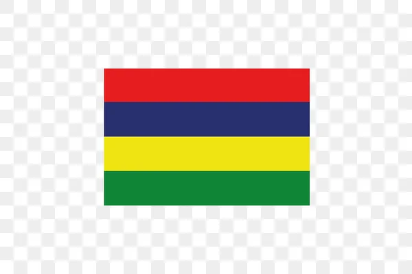 Vector Illustratie Van Vlag Transparante Achtergrond Mauritius — Stockvector