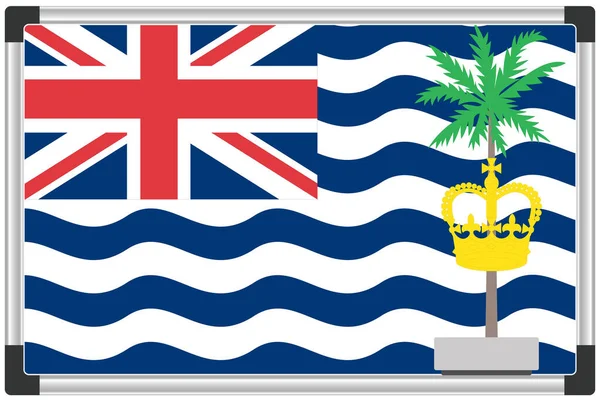 Illustrerad Flagga Whiteboard För Det Brittiska Territoriet Indiska Oceanen — Stock vektor