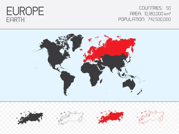 Kształt Kontynentu Ilustracja Europy — Wektor stockowy