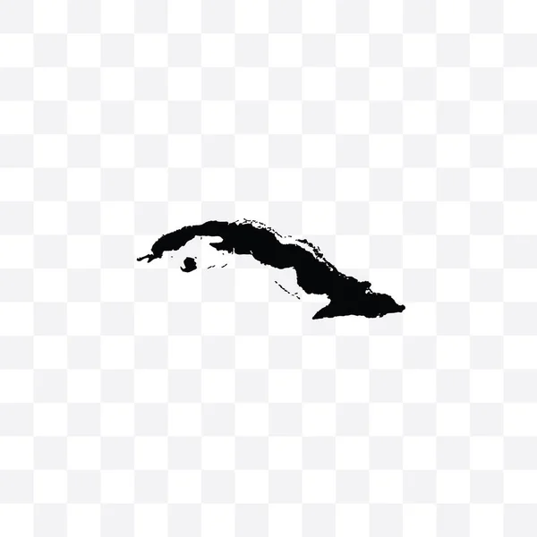 Black Outlined Country Vector Illustration Cuba — Stockový vektor