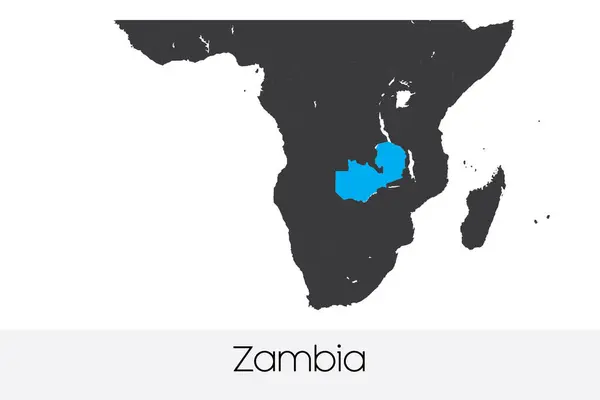 Geïllustreerde Landvorm Van Zambia — Stockvector