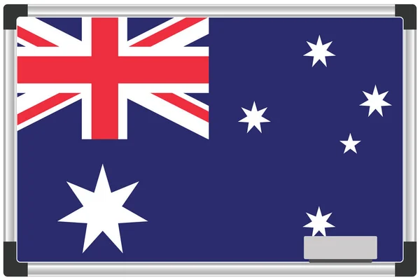 Bandera Ilustrada Una Pizarra Blanca Para País Australia — Vector de stock