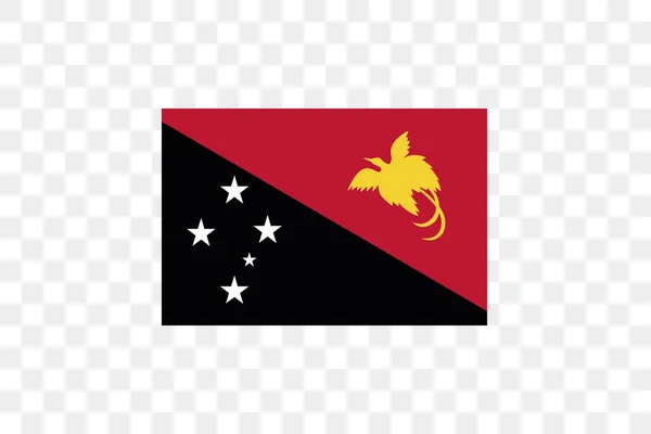 Illustrazione Vettoriale Della Bandiera Sfondo Trasparente Papua Nuova Guinea — Vettoriale Stock