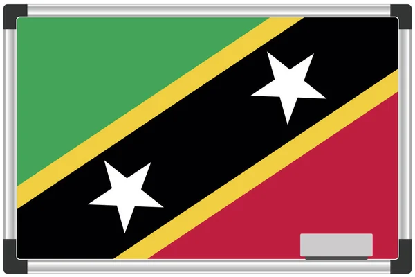 Illustrated Flag Whiteboard Country Saint Kitts Nevis — Stock Vector