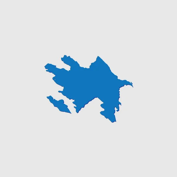 Forma País Ilustrado Azul Con Sombra Azerbaiyán — Archivo Imágenes Vectoriales