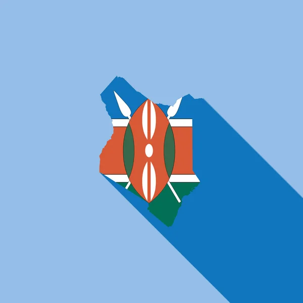 Aperçu Pays Wint Drapeau Remplir Illustration Vectorielle Kenya — Image vectorielle